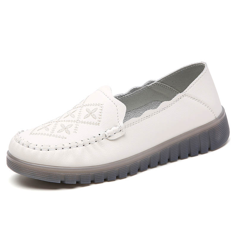 Reivantix Reivanti Leather Casual Shoes Women's Beige