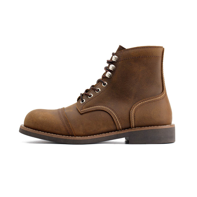 MADEN Amekaji 8111 Work Boots Top Grain Cow Leather Short Combat Boots Men's Dark Brown Fall Winter