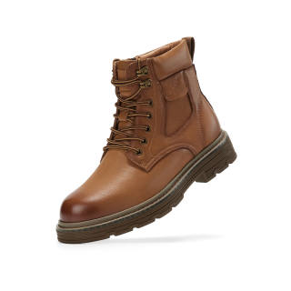 HALEBOSS Cow Leather Combat Boots Men's