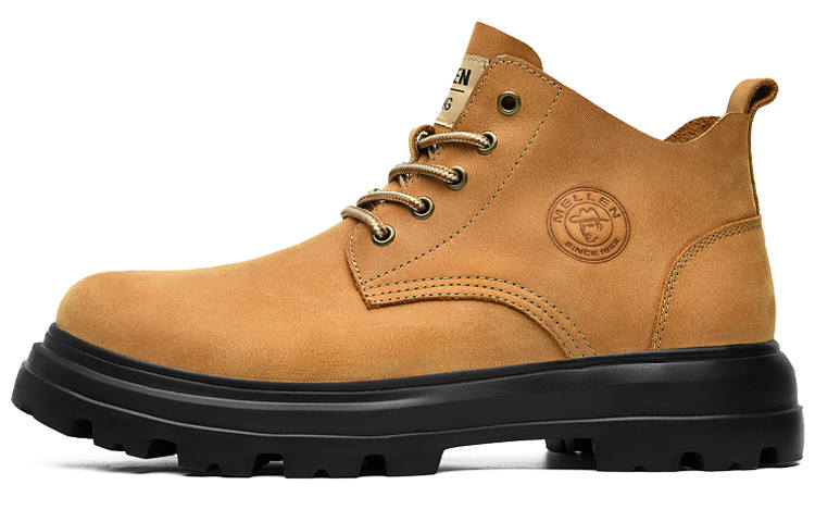 MELLEN MELLEN Top Grain Cow Leather Short Combat Boots Men's