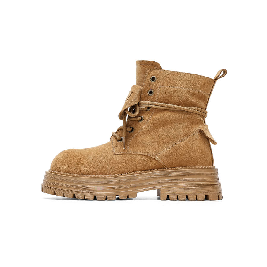 C°BANNER C°BANNER Cow Split Leather Crew Combat Boots Unisex