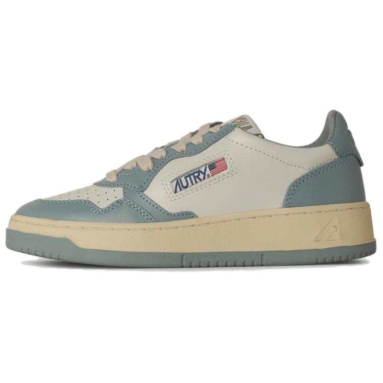 AUTRY Leather Slip Resistant Low top Skateboard Shoes Women's Light Blue