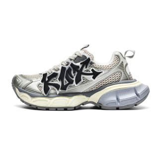 KUX Abrasion Resistant Slip Resistant Abrasion Resistant Slip Resistant Low top Chunky Sneakers Unisex Silver Black