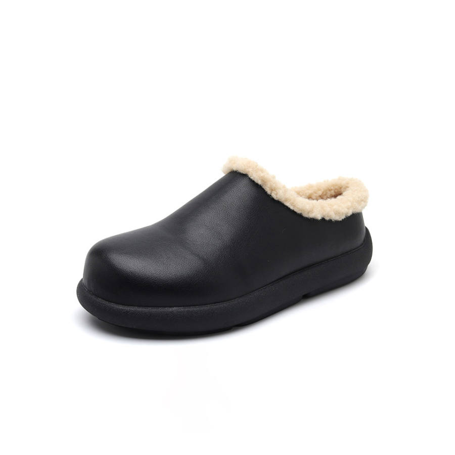 Lanza Closed Toe Slippers Winter Snow Boots Casual Thickened And Fleece Lined Slip on Couple Boots Rubber
