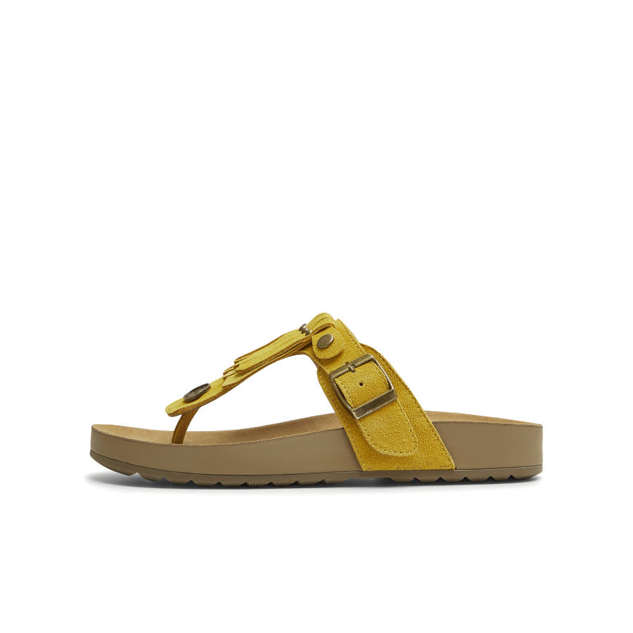 Teenmix Quiet Abrasion Resistant Flip Flops Women's Yellow