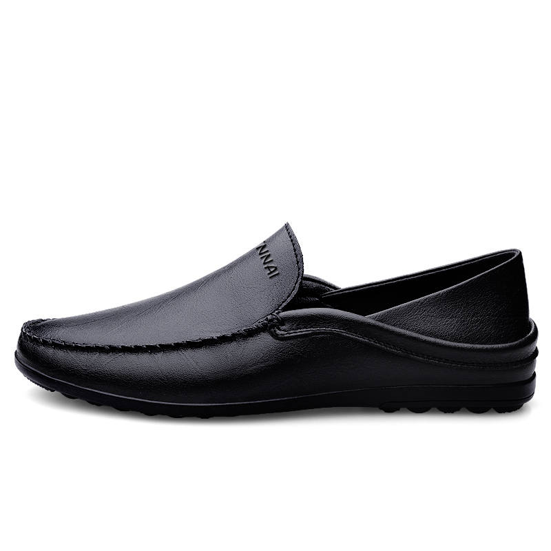 WENNAI Cow Split Leather Casual Shoes Men's Black