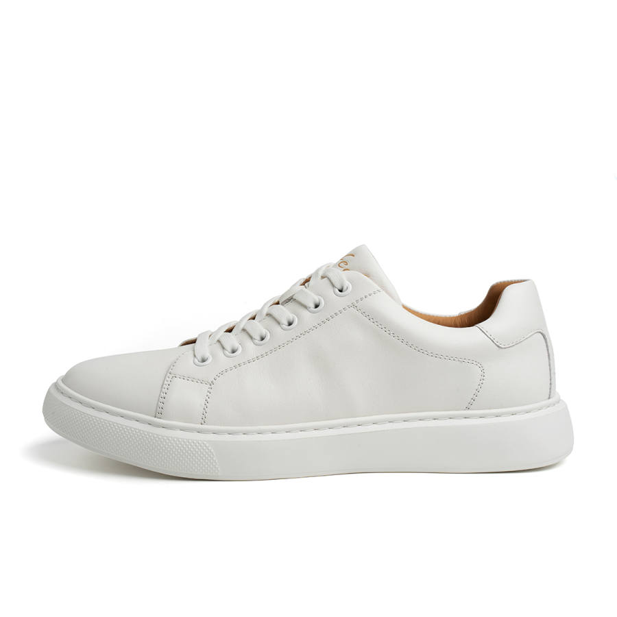 FED Top Grain Cow Leather Low top Skateboard Shoes Men's White