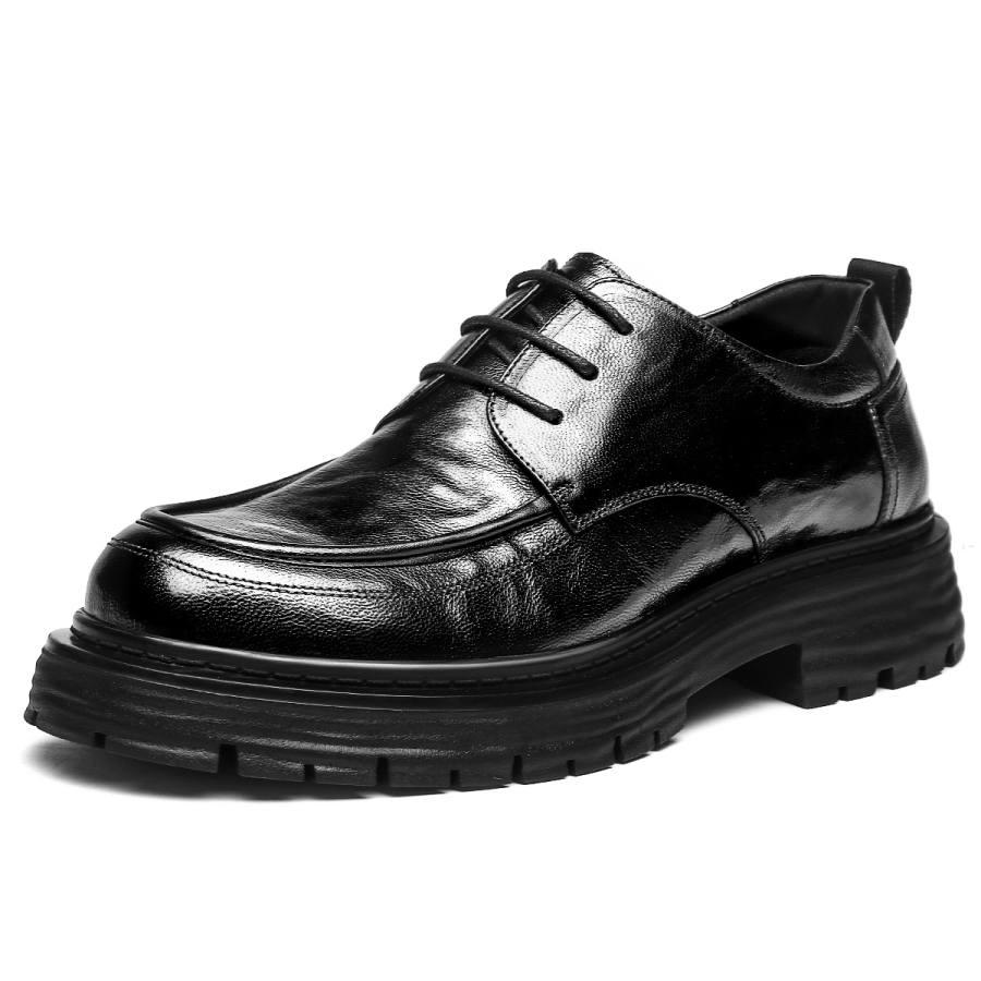CHINT CHINT Casual Leather Shoes Men's Low Top Black