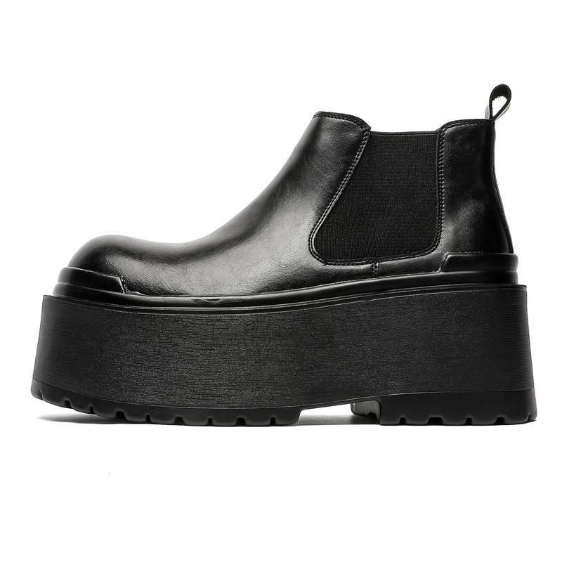 ZHENRAN ZHENRAN Synthetic Leather Chelsea Boots Men's Black