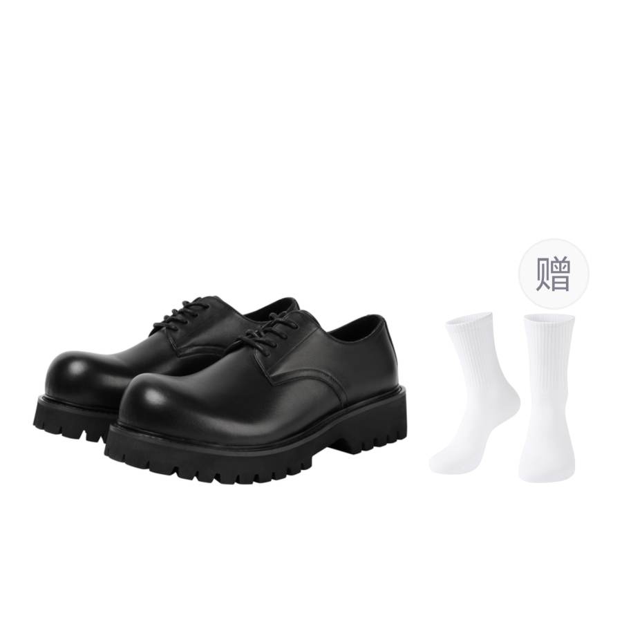 GXG Top Grain Cow Leather Casual Shoes Men's Black