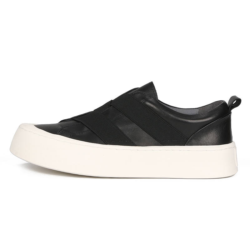 TAIDIAN Top Grain Cow Leather Low top Skateboard Shoes Men's Black