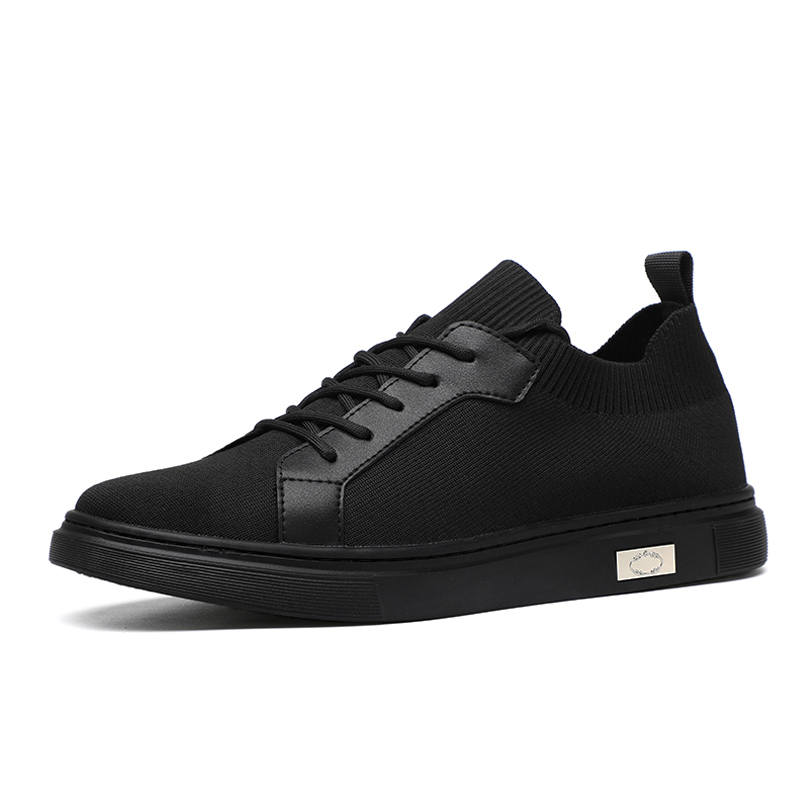 SENJIALUO Textile, Mesh Low top Skateboard Shoes Men's Black