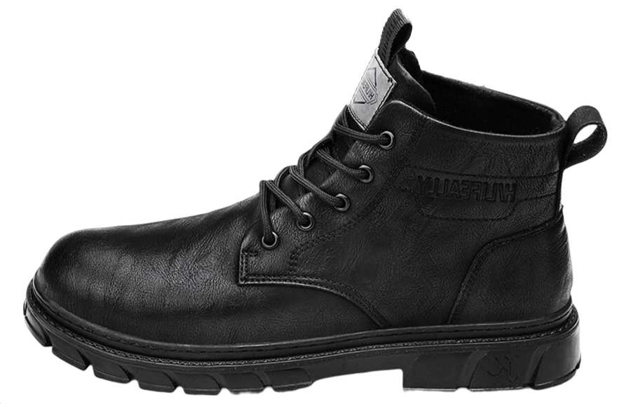 HLA HLA Microfiber Leather Ankle Length Combat Boots Men's