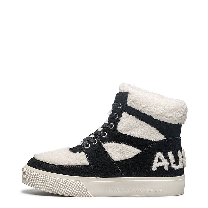 AU&MU Sheepskin Coverage Thermal Coverage Mid top Skateboard Shoes Women's