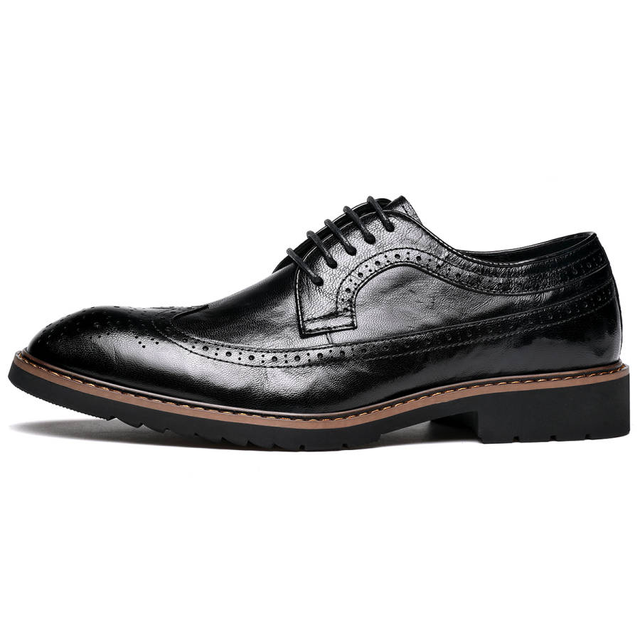 15 MINS Sheepskin Dress Shoes Men's Black