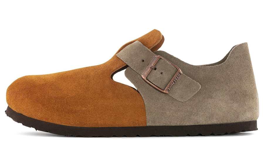 Birkenstock Suede Low top Casual Shoes Unisex Brown Gray Regular