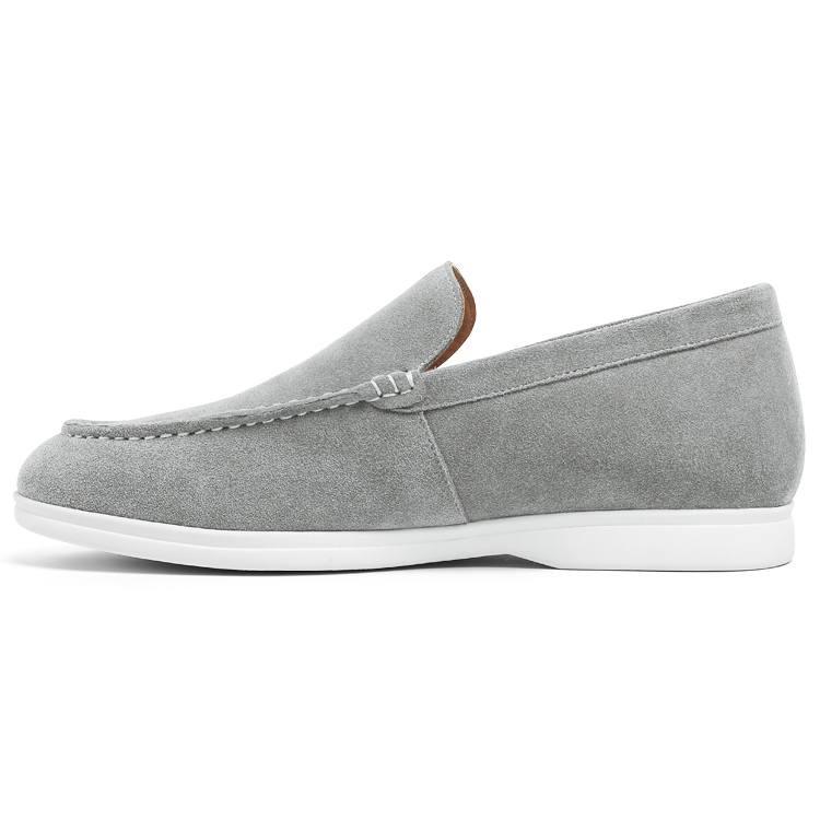 He Jinchang Nubuck Casual Shoes Men's Light Gray