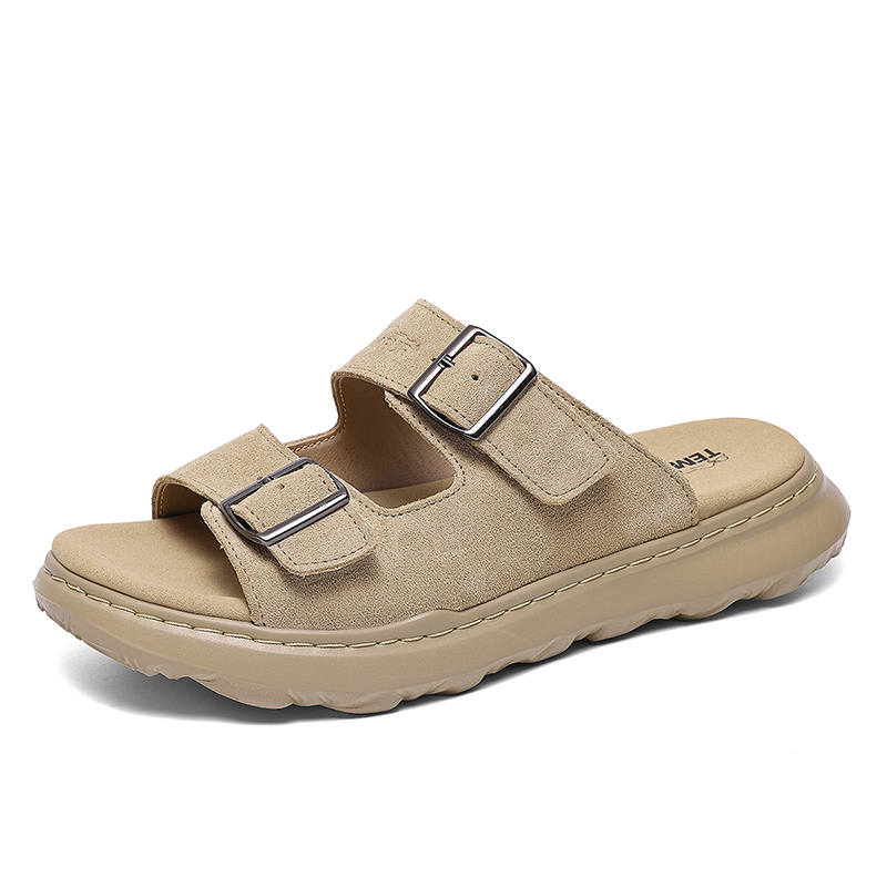 TEMPUR Rubber Foam Outsole Slide Slippers Men's Apricot
