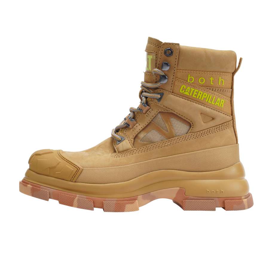 CAT BOTH x CAT Cow Leather Casual Crew Outdoor Boots Women's Yellow