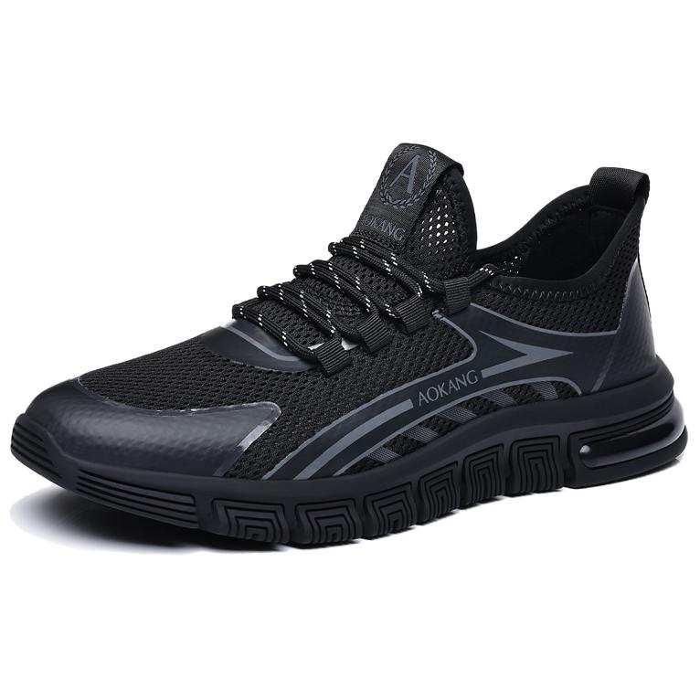 AOKANG Trendy Collection Fabric Breathable Low top Running Shoes Men's Black