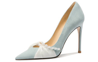 Lily Wei Lily Of The Valley Suede Slim Heel High Heels 10cm Women's