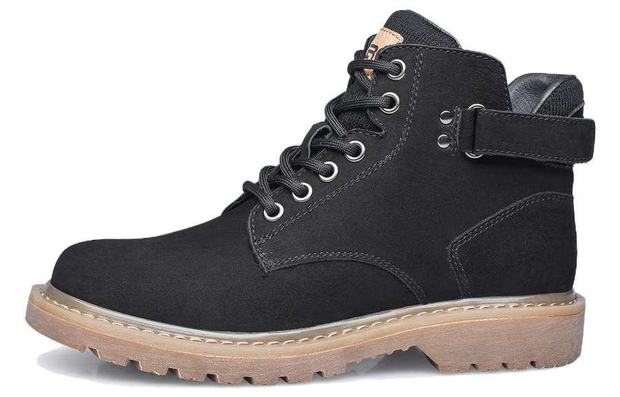 ZRO Top Grain Cow Leather Short Combat Boots 3cm Women's