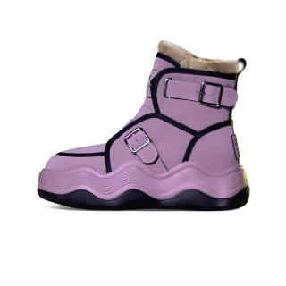 CHIYEANDE Thermal Abrasion Resistant Slip Resistant Short Snow Boots 6cm Women's Purple Ecru Black