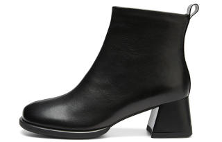 VMe Sheepskin Ankle Boots 5.5cm Women's Black