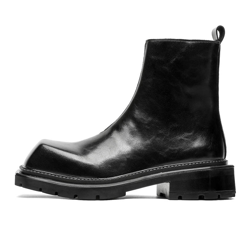 SHUPATE SHUPATE Microfiber Leather Ankle Boots Men's Black
