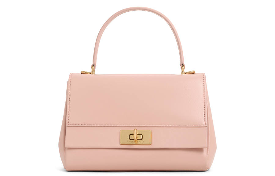 CHARLES&KEITH Pu Crossbody Handbag Small Women's Cream Milk White/Black/Light Pink Light Pink