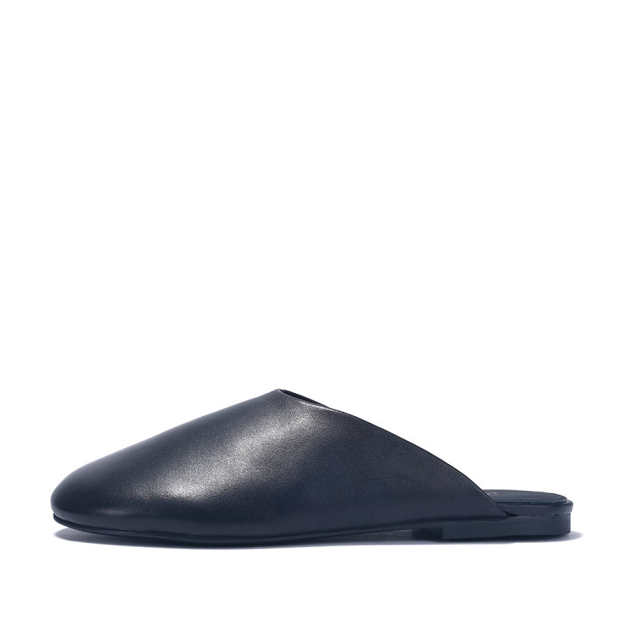 BELLALILY Rubber Sole Slip Resistant Slip Resistant Closed Toe Slippers Women's Black