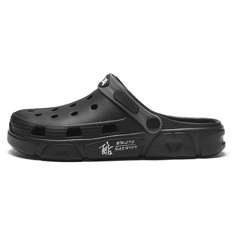 YINGLUNQISHI British Knights Clogs Men's Black