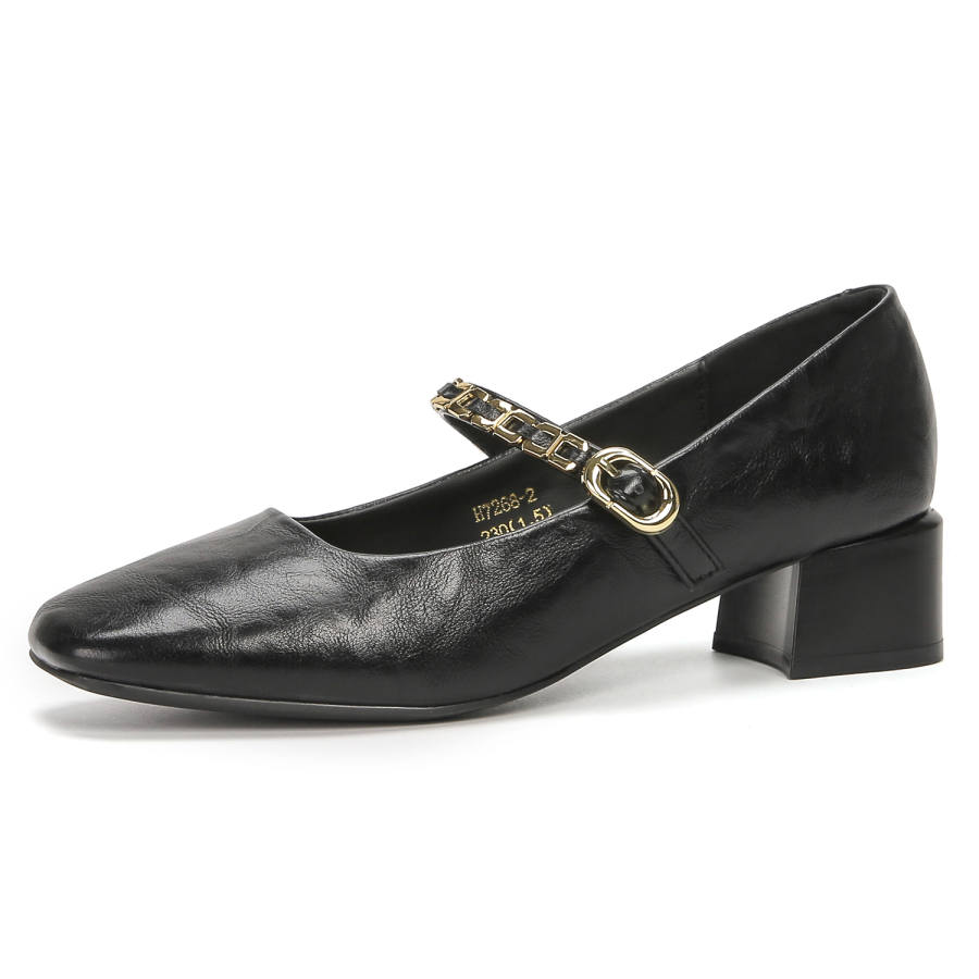 Bamiti Like Walking On A Level Surface Microfiber Leather Chunky Heel Mary Jane Shoes Women's