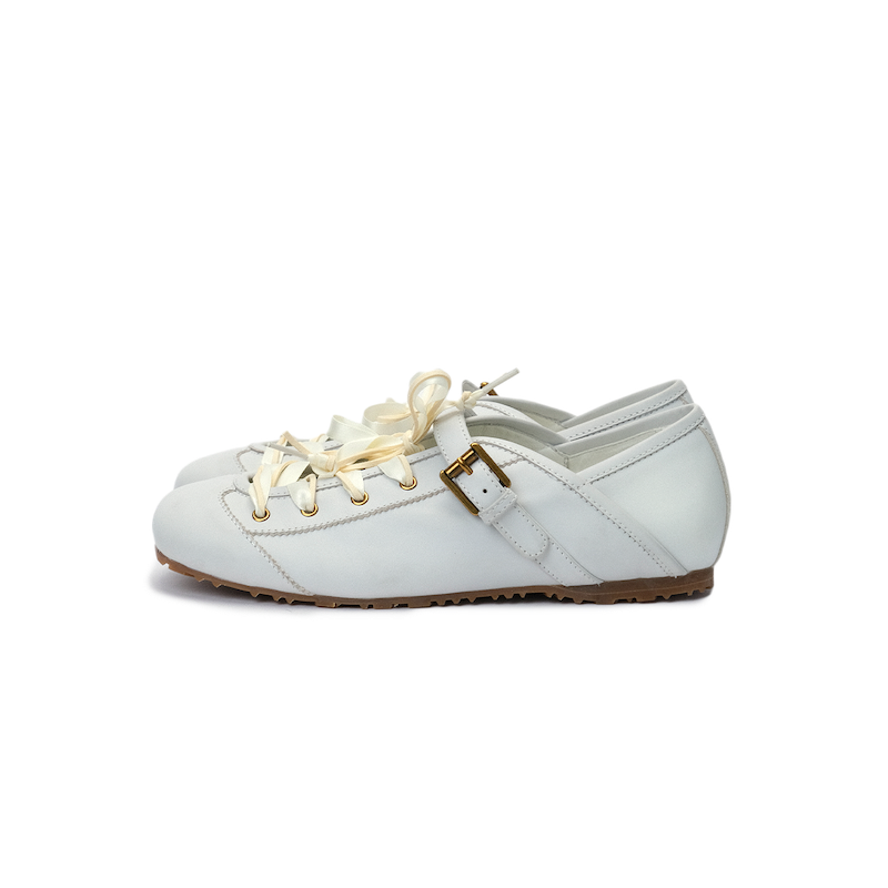 AnOther Project Top Grain Cow Leather Casual Shoes Women's Ecru
