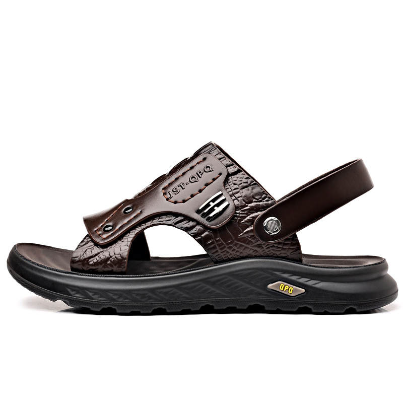 POPULAR ROUSE PR Top Grain Cow Leather Beach Sandals Men's