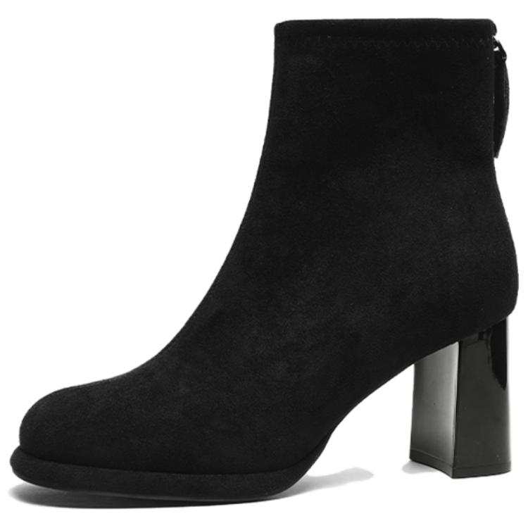 Mulinsen Fabric Ankle Boots 7.5cm Women's Black