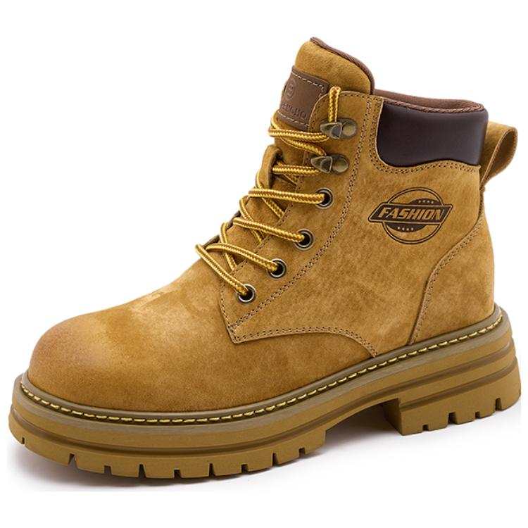 JIETEGONGYANG Top Grain Pig Leather Combat Boots Women's