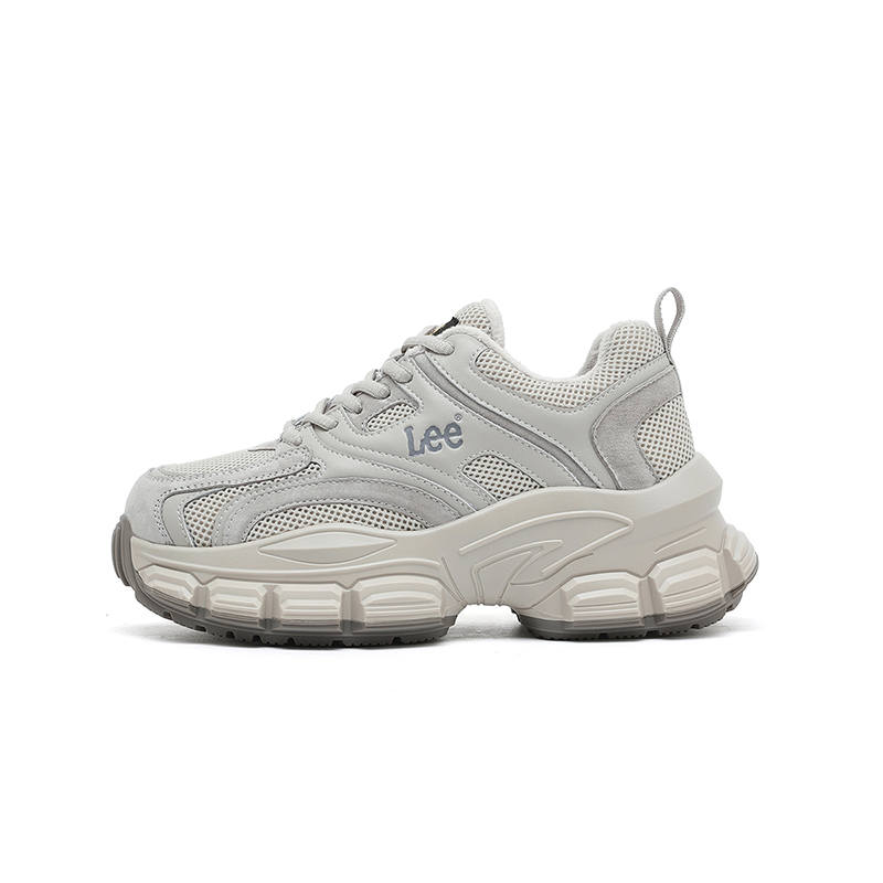 Lee Textile, Split Cow Leather Slip Resistant Abrasion Resistant Low top Chunky Sneakers Women's