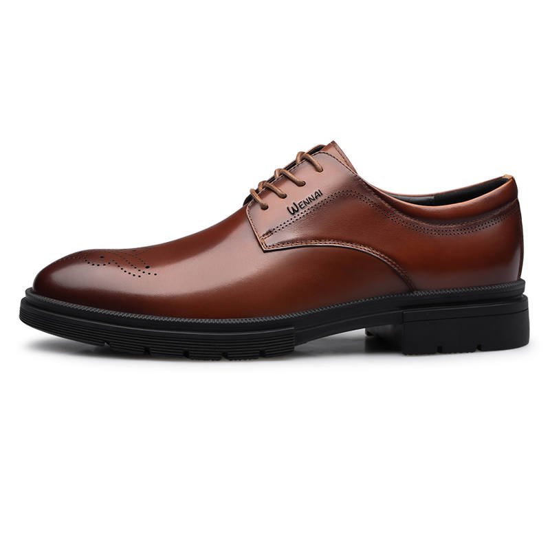 WENNAI Dress Shoes Men's Low Top Brown