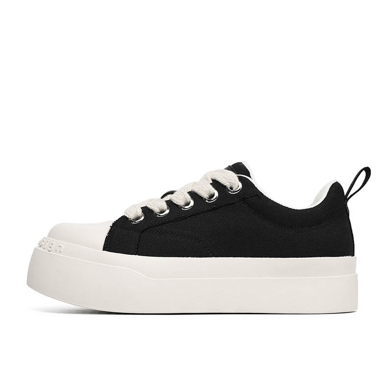 LUOMENG Abrasion Resistant Abrasion Resistant Low top Canvas Shoes Unisex Black