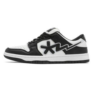 B.Duck Hook Storm Lightning Dunk Black White, Air Force 1, Vintage Classic Street Skateboard Trendy Shoes