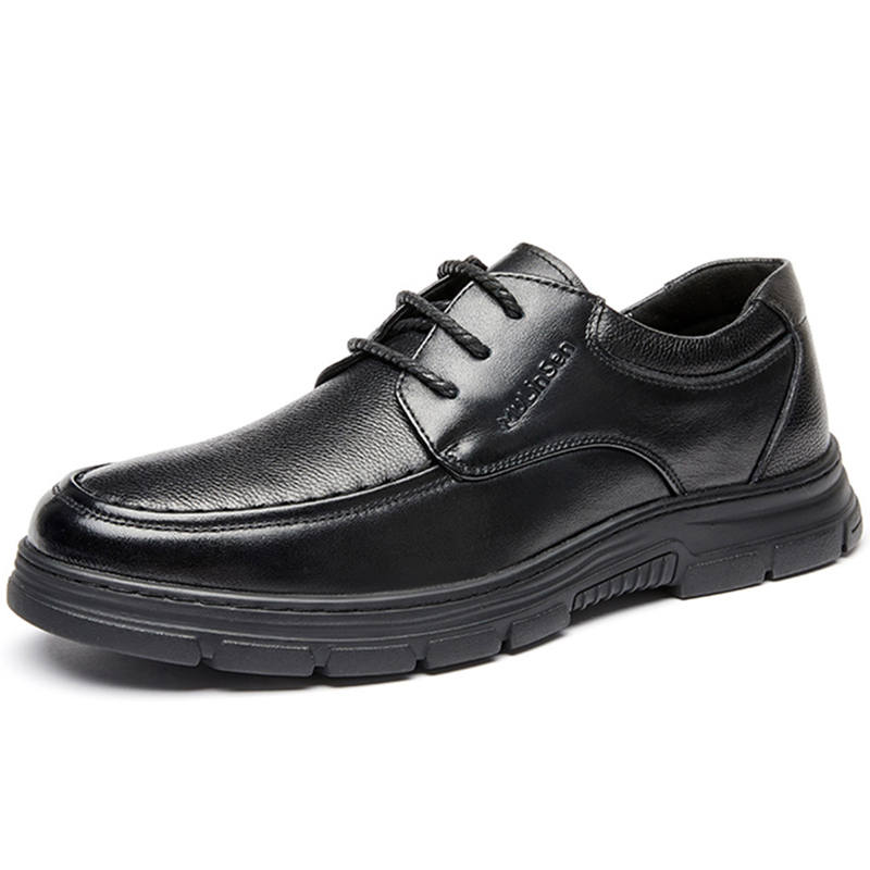 Mulinsen Top Grain Cow Leather Casual Shoes Men's Black