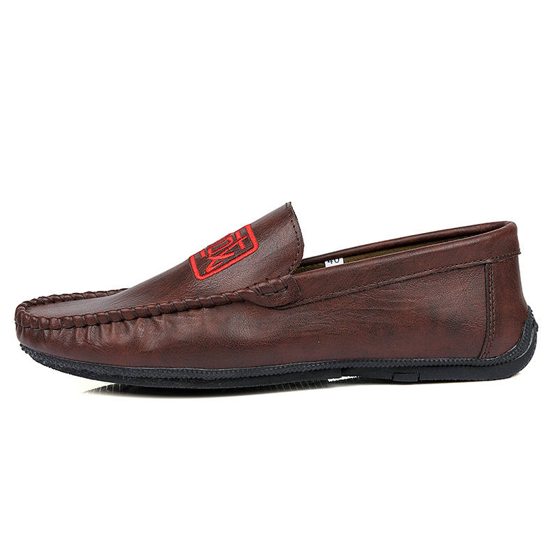 YINGLUNQISHI Cow Split Leather Casual Shoes Men's Brown