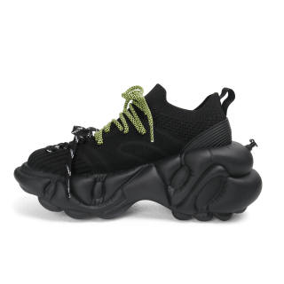 Z COSMOS ZERO COSMOS Fabric Breathable Height Increasing Breathable Height Increasing Low top Chunky Sneakers Unisex Black