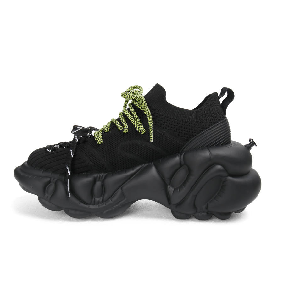 Z COSMOS ZERO COSMOS Fabric Breathable Height Increasing Breathable Height Increasing Low top Chunky Sneakers Unisex Black