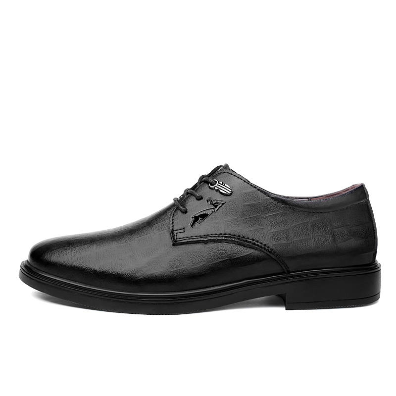 YINGLUNQISHI Top Grain Cow Leather Dress Shoes Men's Black