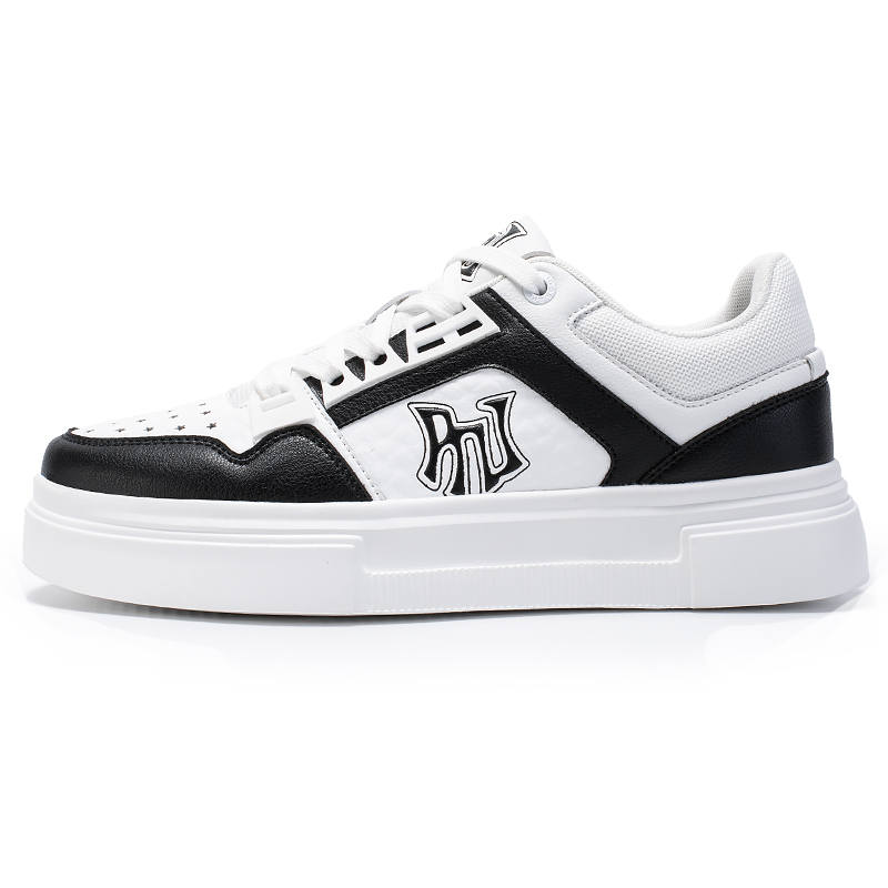 Pnj Microfiber Leather Slip Resistant Abrasion Resistant Balance Low top Skateboard Shoes Unisex White Black
