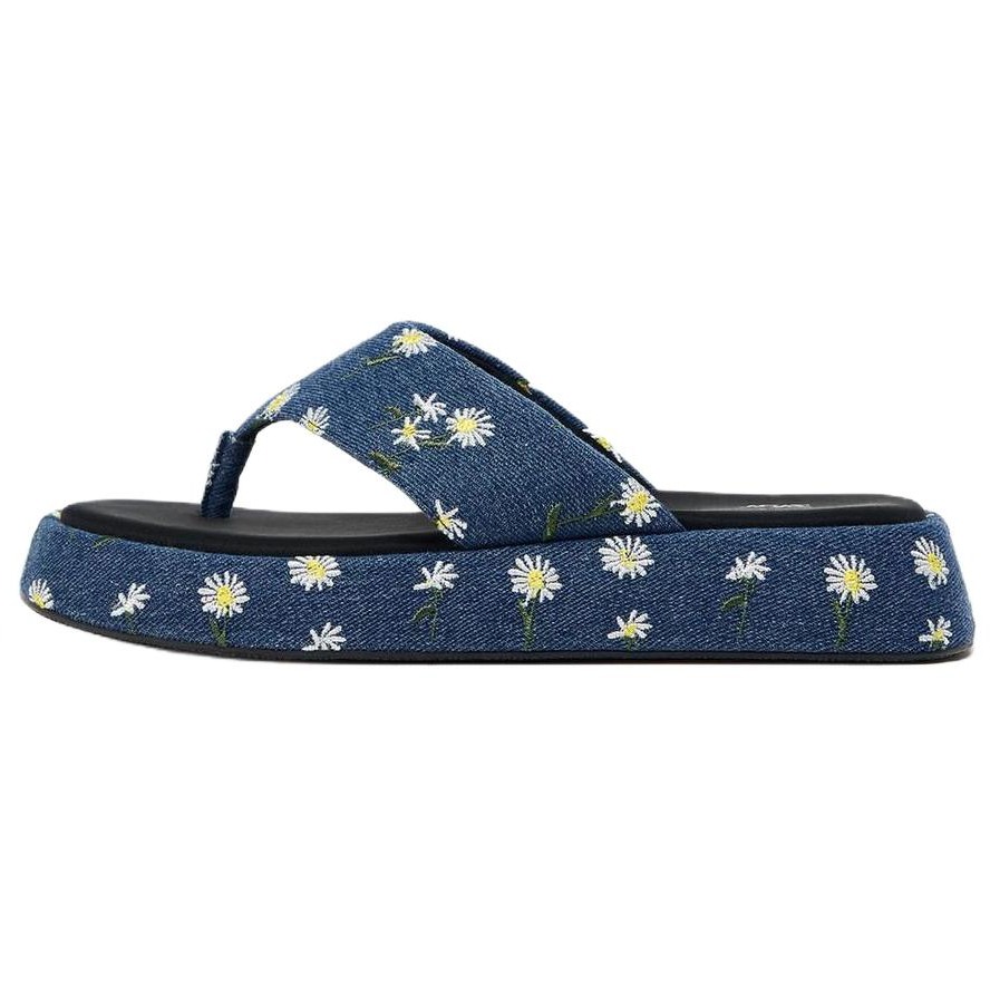 ZARA Abrasion Resistant Abrasion Resistant Flip Flops Women's Blue