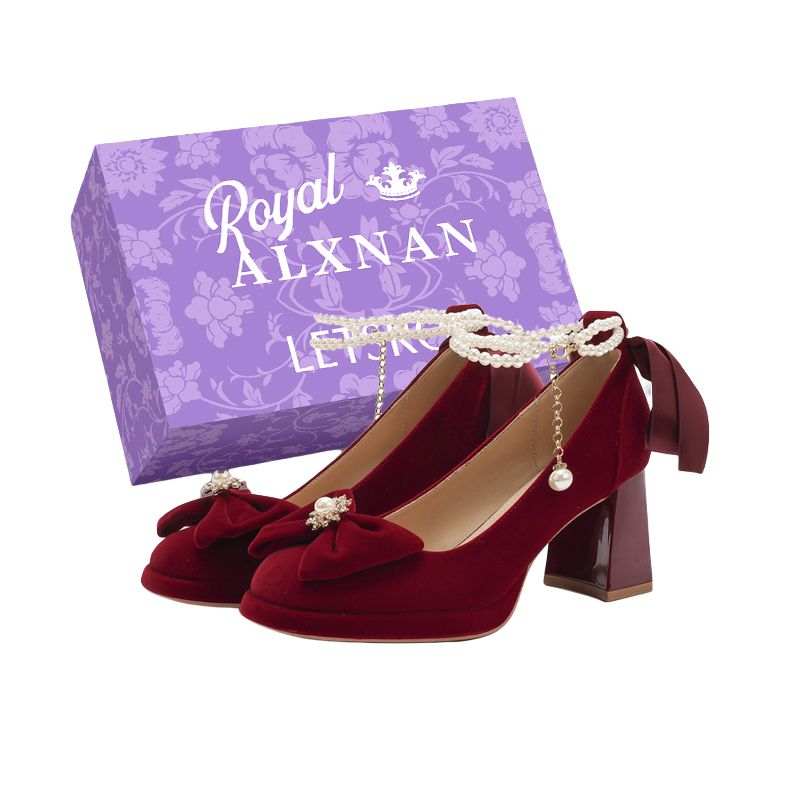 Alxnan High Heels Women's Burgundy