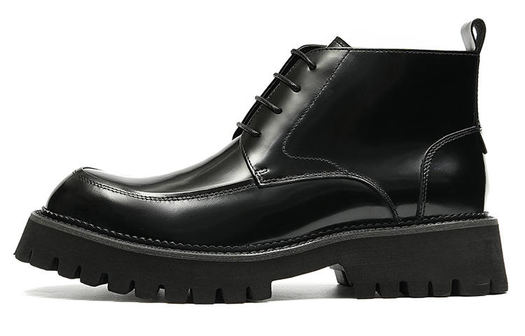 ASTON M.JAZZ Cow Leather Short Combat Boots 4.8cm Men's